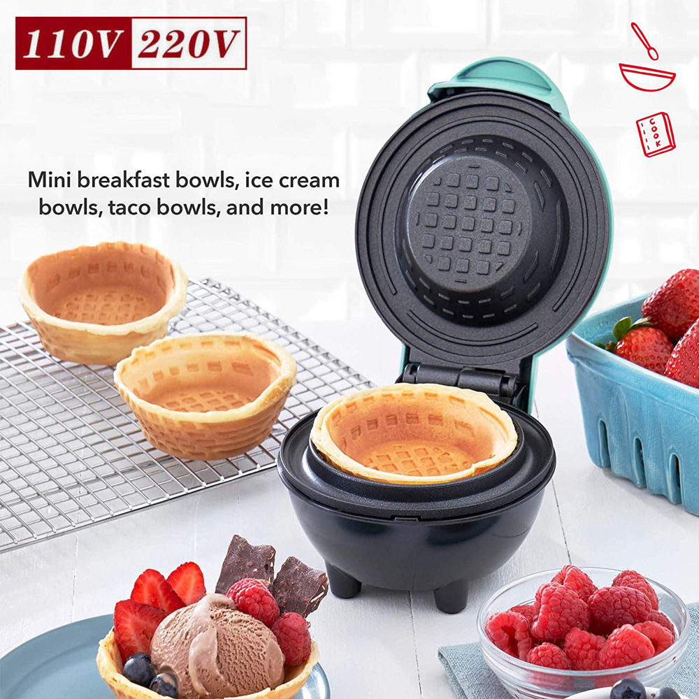 เครื่องทำวาฟเฟิลชามขนาดเล็ก ไฟ - Mini Waffle Maker Machine บทวิจารณ์และราคา