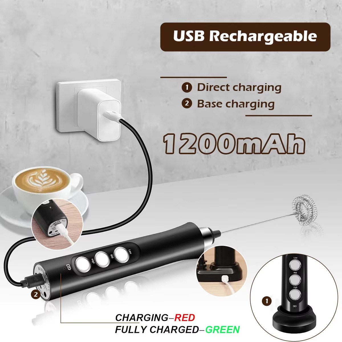 เครื่องตีฟองนมไฟฟ้าแบบชาร์จไร้ - Portable Blender Usb Rechargeable บทวิจารณ์และราคา