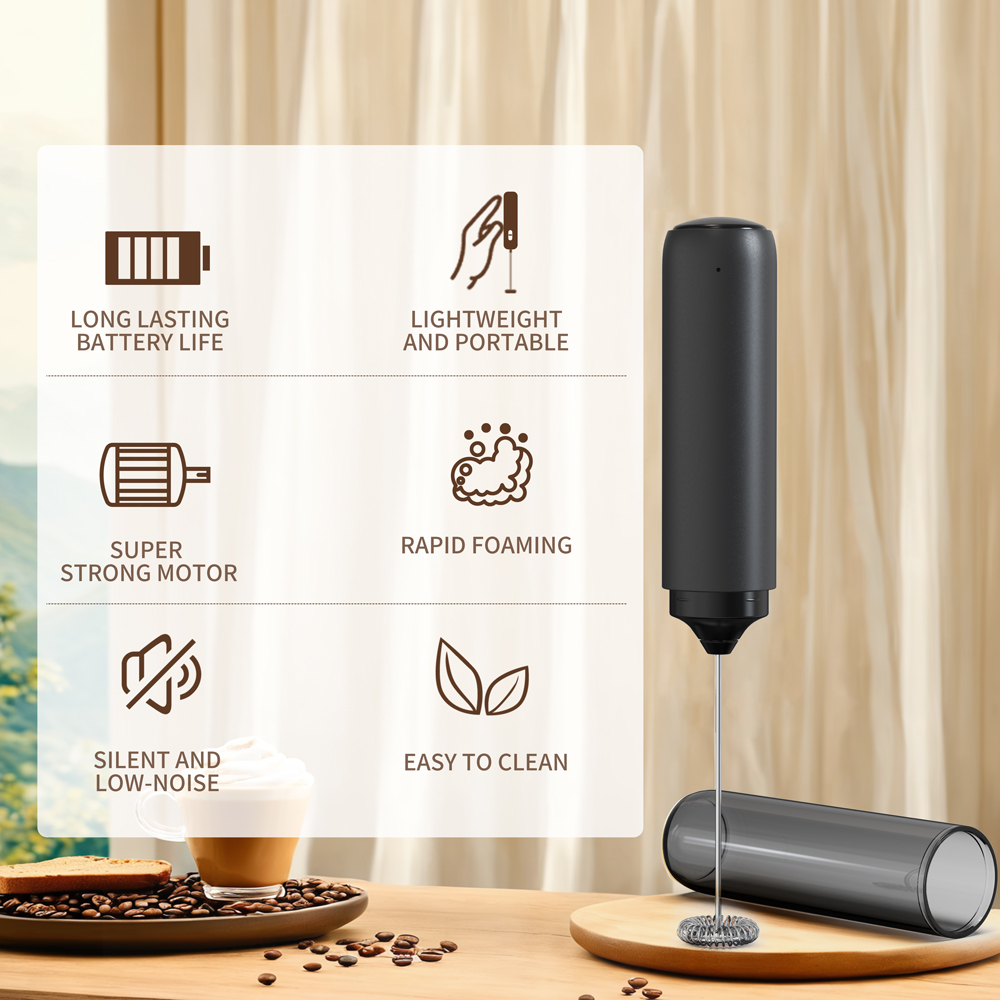 เครื่องตีฟองนมแบบมือถือ กำลังแ - Electric Milk Frother Handheld บทวิจารณ์และราคา